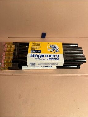 Dixon Beginners School Supply Pencils - Black with Pink Erasers (Pack) ✏️✏️✏️